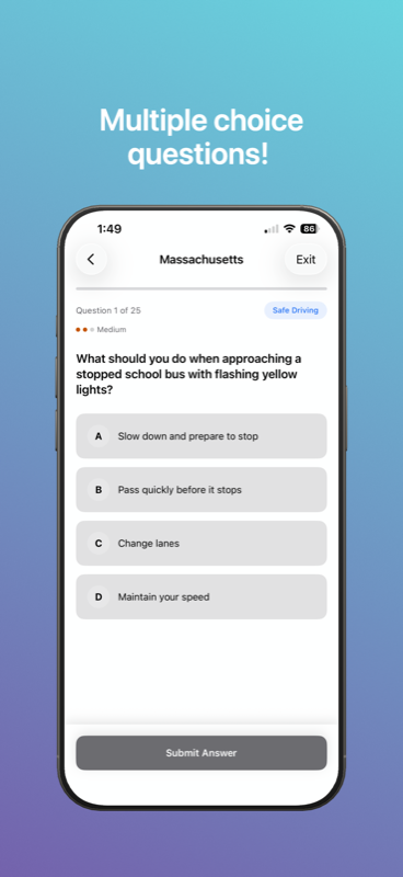 Practice quiz with multiple choice questions